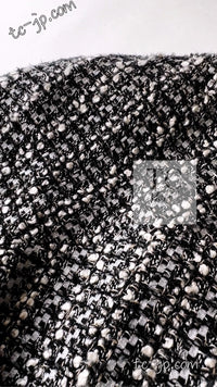 CHANEL 06S Gray Silver Metallic Trim Collarless Tweed Cardigan Jacket 34 シャネル グレー シルバー メタリック トリム 襟なし ツイード カーディガン ジャケット 即発
