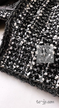 CHANEL 06S Gray Silver Metallic Trim Collarless Tweed Cardigan Jacket 34 シャネル グレー シルバー メタリック トリム 襟なし ツイード カーディガン ジャケット 即発