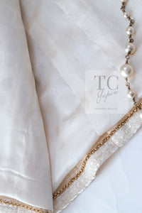 CHANEL 02S Ivory Black Trim Wool Tweed Zipper Coat Jacket 40 42 シャネル アイボリー ブラック トリム ウール ツイード ジッパー コート ジャケット 即発