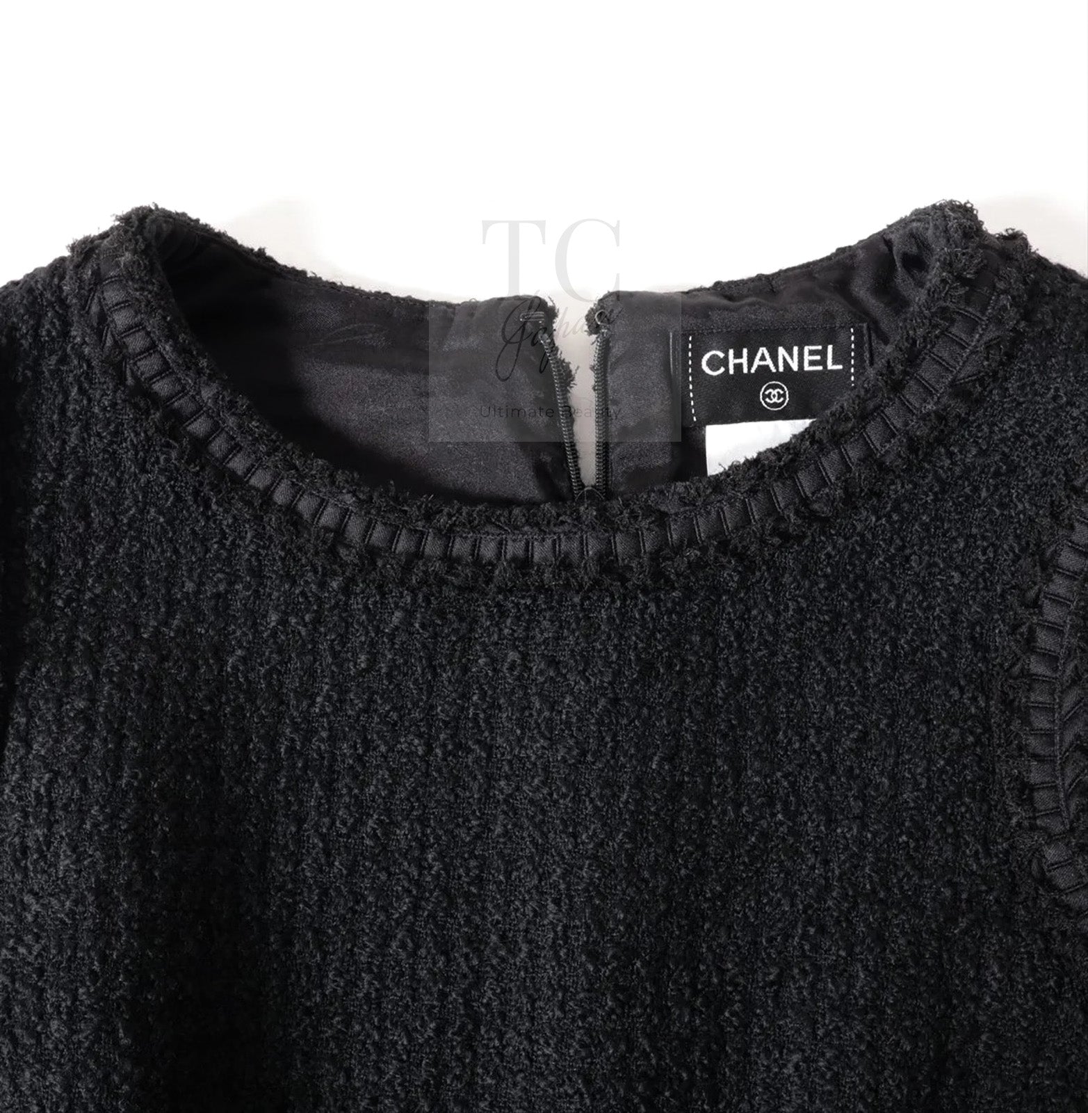 CHANEL 09A Black Wool Lion Buttons Tweed Jacket Tops Skirt Suit Set up Victoria Beckham 40 42 シャネル ブラック ウール ツイード ジャケット トップス スカート スーツ セットアップ 即発