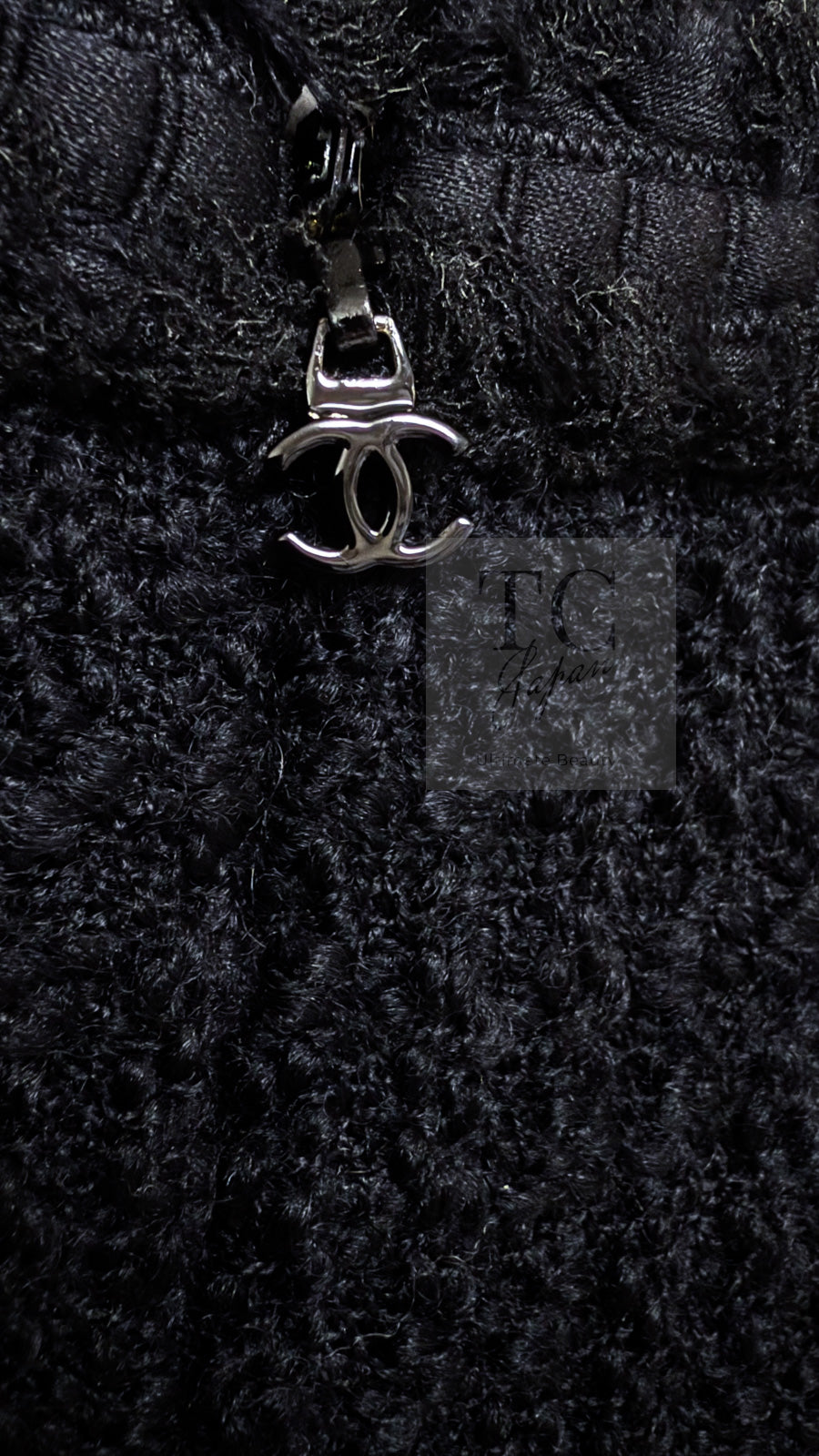 CHANEL 09A Black Wool Lion Buttons Tweed Jacket Tops Skirt Suit Set up Victoria Beckham 40 42 シャネル ブラック ウール ツイード ジャケット トップス スカート スーツ セットアップ 即発