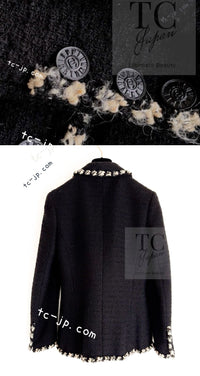 CHANEL 06A Black Trimming Wool Tweed Jacket 38 シャネル ブラック トリミング ウール ツイード ジャケット 即発