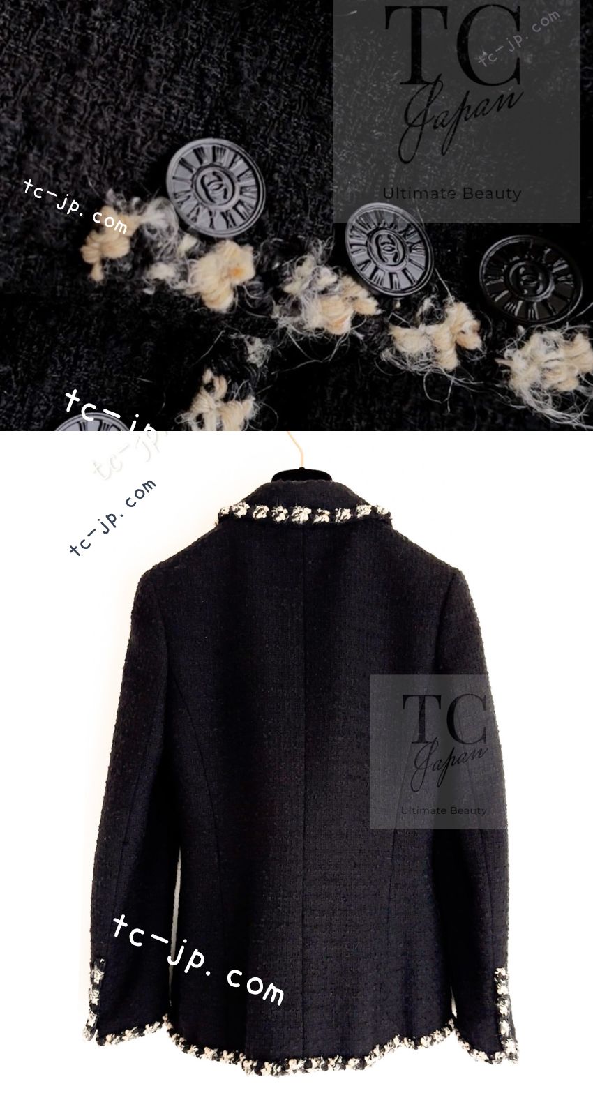 CHANEL 06A Black Trimming Wool Tweed Jacket 38 シャネル ブラック トリミング ウール ツイード ジャケット 即発