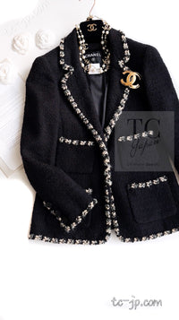 CHANEL 06A Black Trimming Wool Tweed Jacket 38 シャネル ブラック トリミング ウール ツイード ジャケット 即発