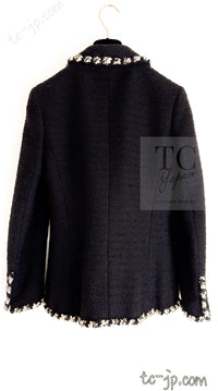 CHANEL 06A Black Trimming Wool Tweed Jacket 38 シャネル ブラック トリミング ウール ツイード ジャケット 即発