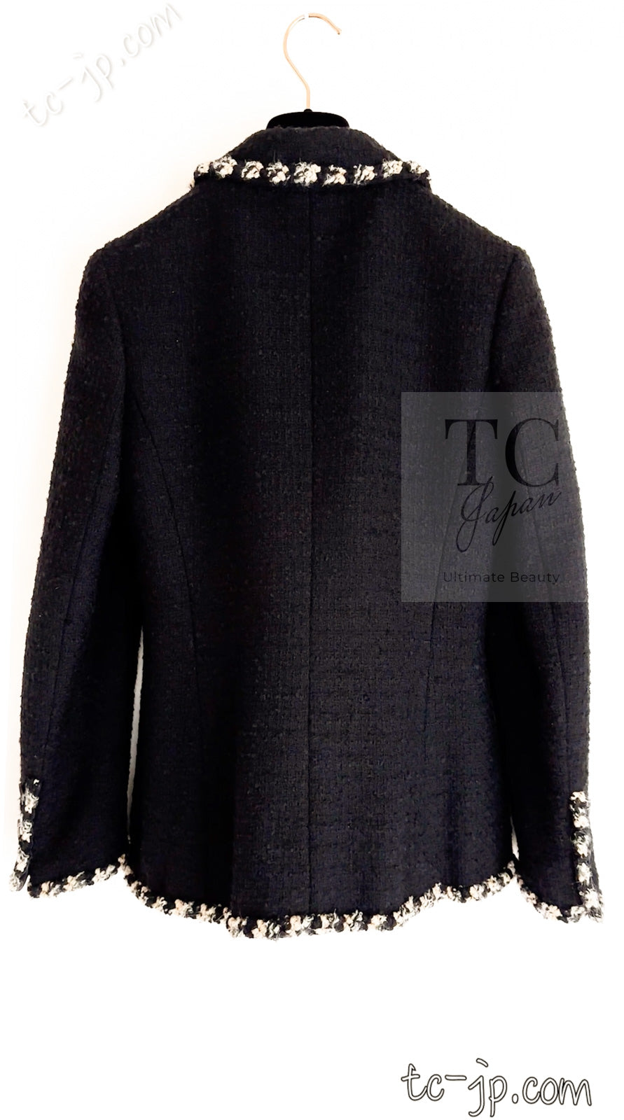 CHANEL 06A Black Trimming Wool Tweed Jacket 38 シャネル ブラック トリミング ウール ツイード ジャケット 即発