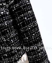 CHANEL 05C Black Creme Fringe Trimmed Tweed Jacket 36 38 シャネル ブラック クリーム フリンジトリミング ツイード ジャケット 即発