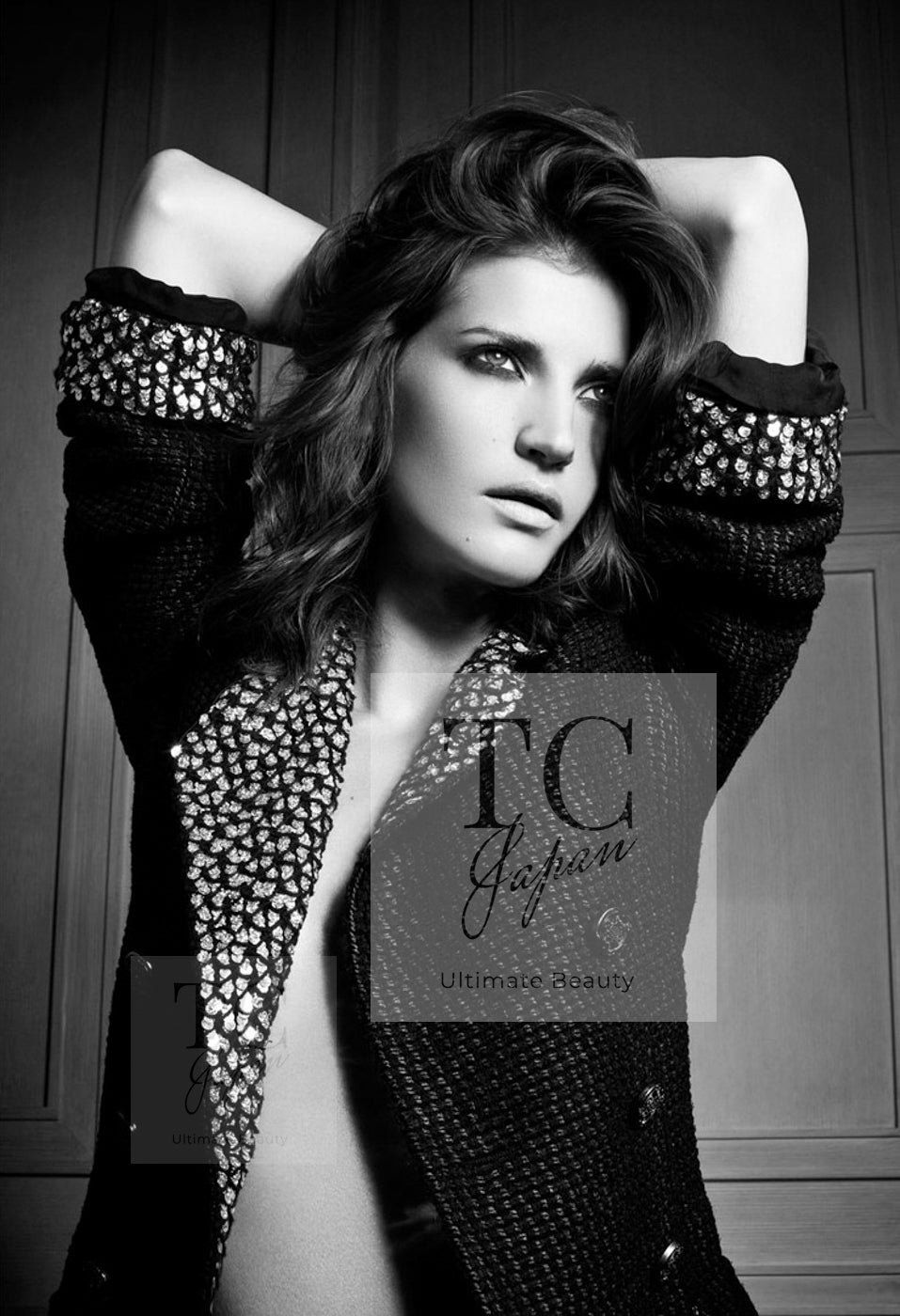CHANEL 10PF Black Silk Wool Sequin Embellished Trim Tweed Double Jacket 38 シャネル ブラック シルク ウール スパンコール ツイード ダブル ジャケット 即発