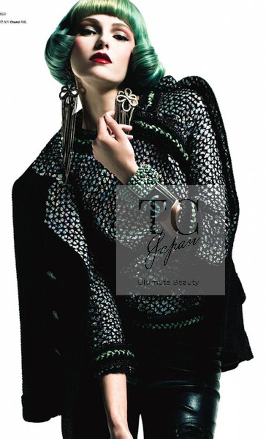 CHANEL 10PF Black Silk Wool Sequin Embellished Trim Tweed Double Jacket 38 シャネル ブラック シルク ウール スパンコール ツイード ダブル ジャケット 即発