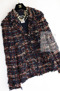 CHANEL 07A Brown Multicolor Tweed Jacket 38 シャネル ブラウン マルチカラー ツイード ジャケット 即発