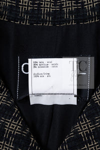 CHANEL 95A Vintage Black Beige Check Wool Tape Ribbon Tweed Jacket CC Button 36 38 シャネル ヴィンテージ ブラック ベージュ チェック 千鳥格子 柄 ウール テープ リボン ツイード ジャケット CCボタン 即発