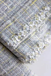 CHANEL 09S Light Gray Mint Cotton Wool Tweed Jacket 36 シャネル ライト グレー ミント コットン ウール ツイード ジャケット 即発