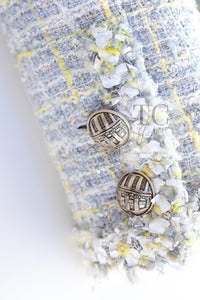 CHANEL 09S Light Gray Mint Cotton Wool Tweed Jacket 36 シャネル ライト グレー ミント コットン ウール ツイード ジャケット 即発
