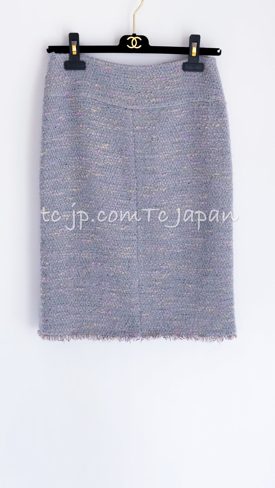 シャネル スカート CHANEL グレー ピンク ラベンダー マルチ