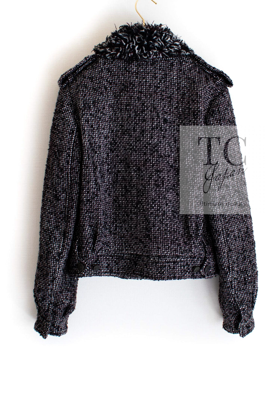 CHANEL 12A Motorcycle Wool Alpaca Tweed Jacket 38 シャネル モーターサイクル ウール アルパカ ツイード ジャケット 即発