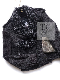 CHANEL 12A Motorcycle Wool Alpaca Tweed Jacket 38 シャネル モーターサイクル ウール アルパカ ツイード ジャケット 即発