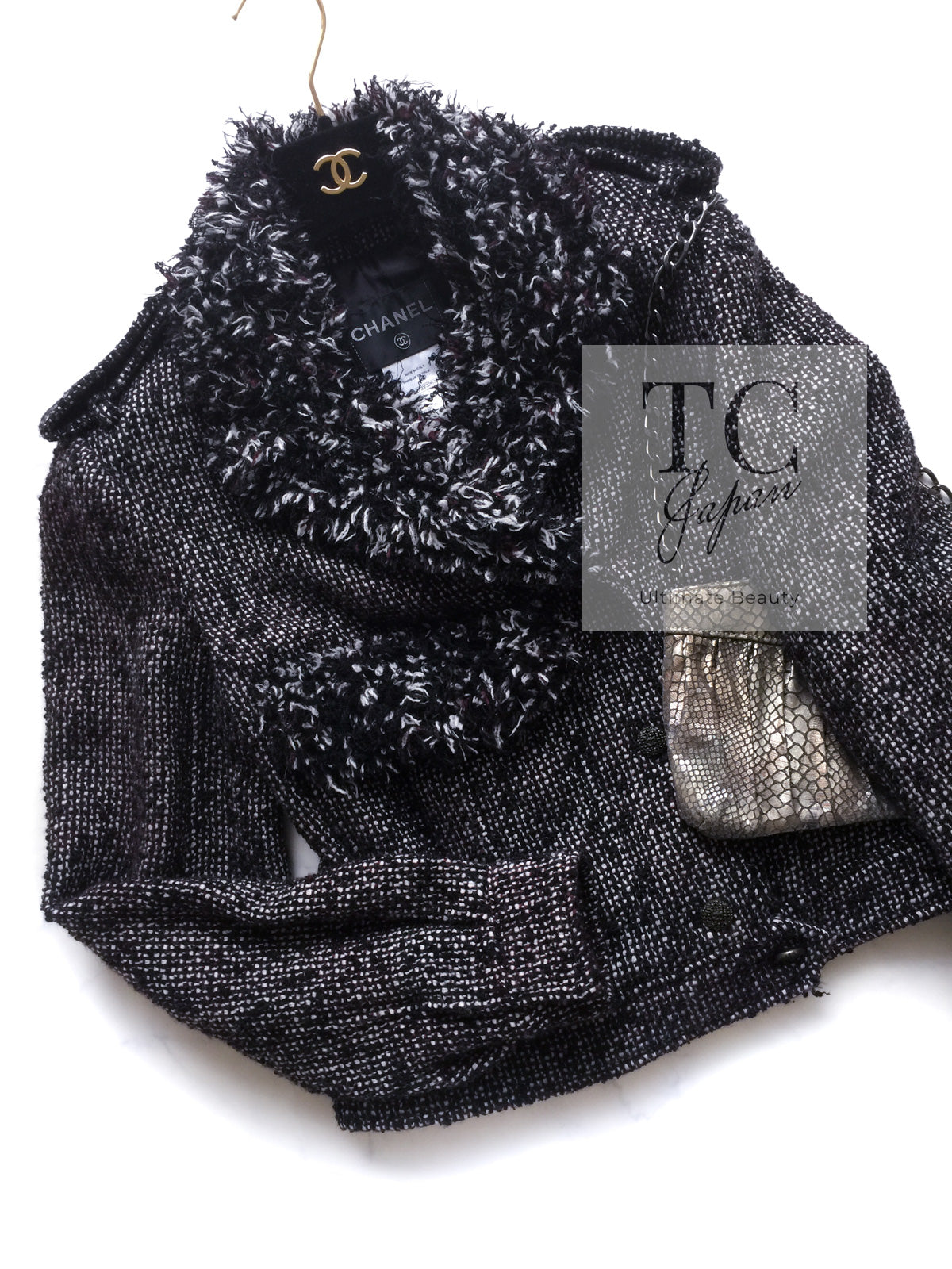 CHANEL 12A Motorcycle Wool Alpaca Tweed Jacket 38 シャネル モーターサイクル ウール アルパカ ツイード ジャケット 即発