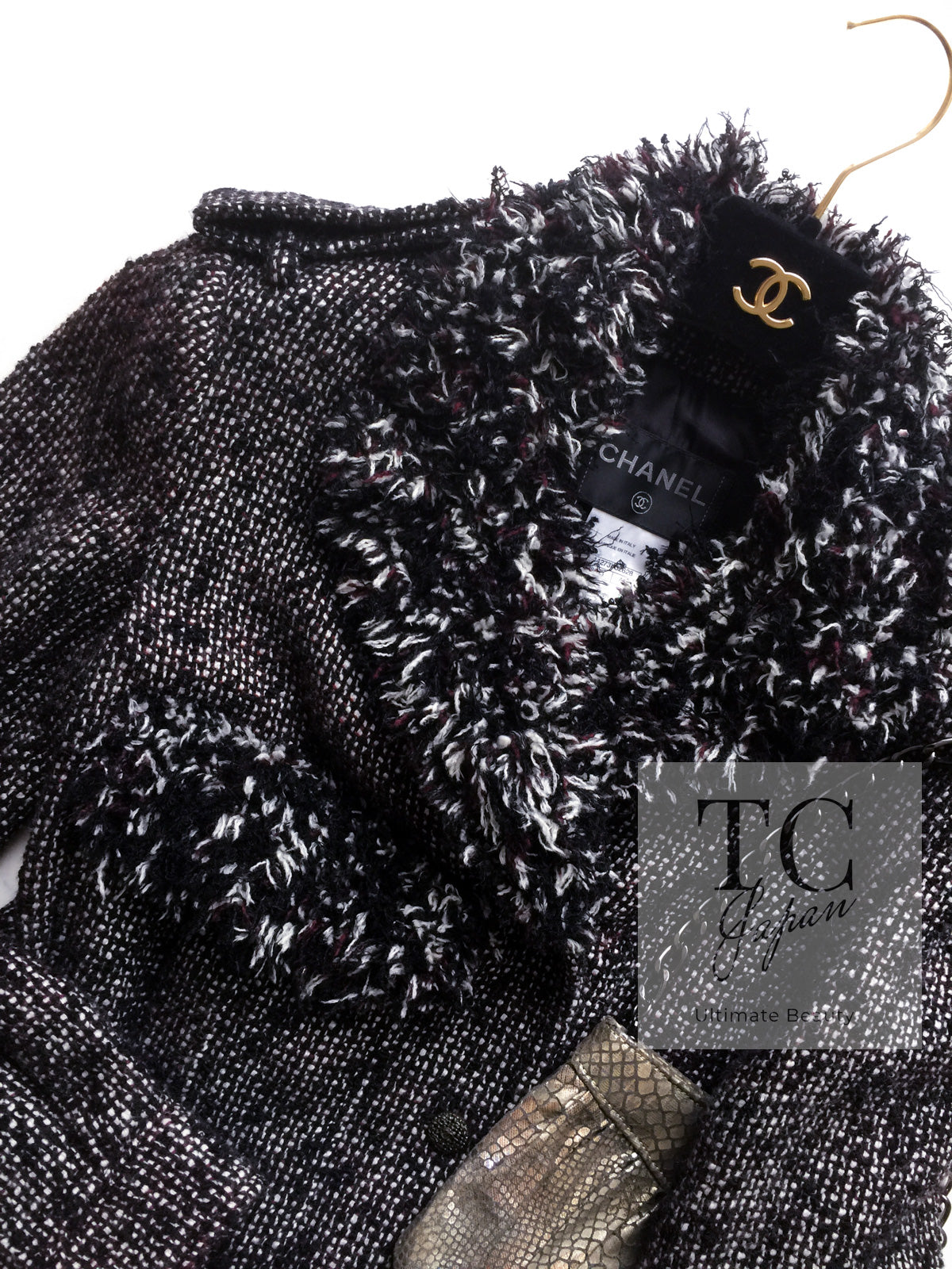 CHANEL 12A Motorcycle Wool Alpaca Tweed Jacket 38 シャネル モーターサイクル ウール アルパカ ツイード ジャケット 即発