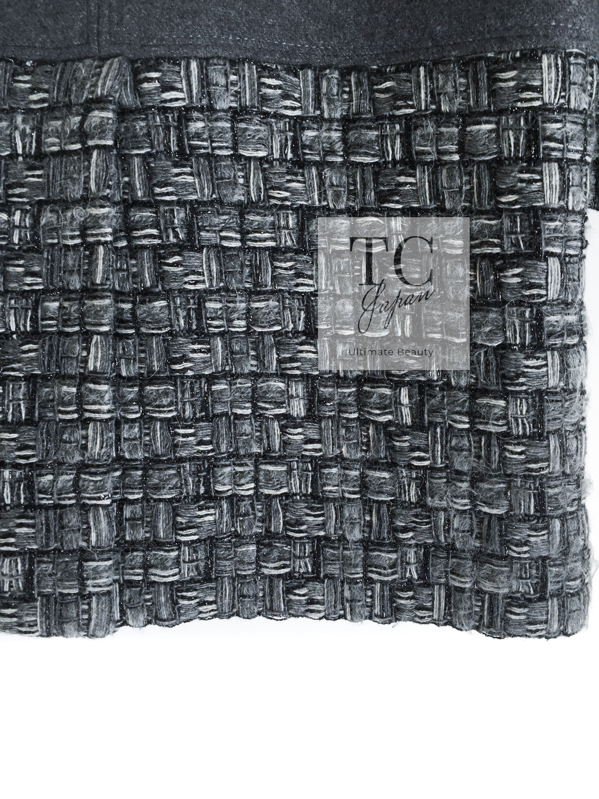 CHANEL 14B Gray Metallic Wool Cashmere Coat 36 38 40 シャネル グレー メタリック ウール カシミア ふんわり 艶やか ツイード コート 即発
