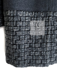 CHANEL 14B Gray Metallic Wool Cashmere Coat 34 36 38 シャネル グレー メタリック ウール カシミア ふんわり 艶やか ツイード コート 即発