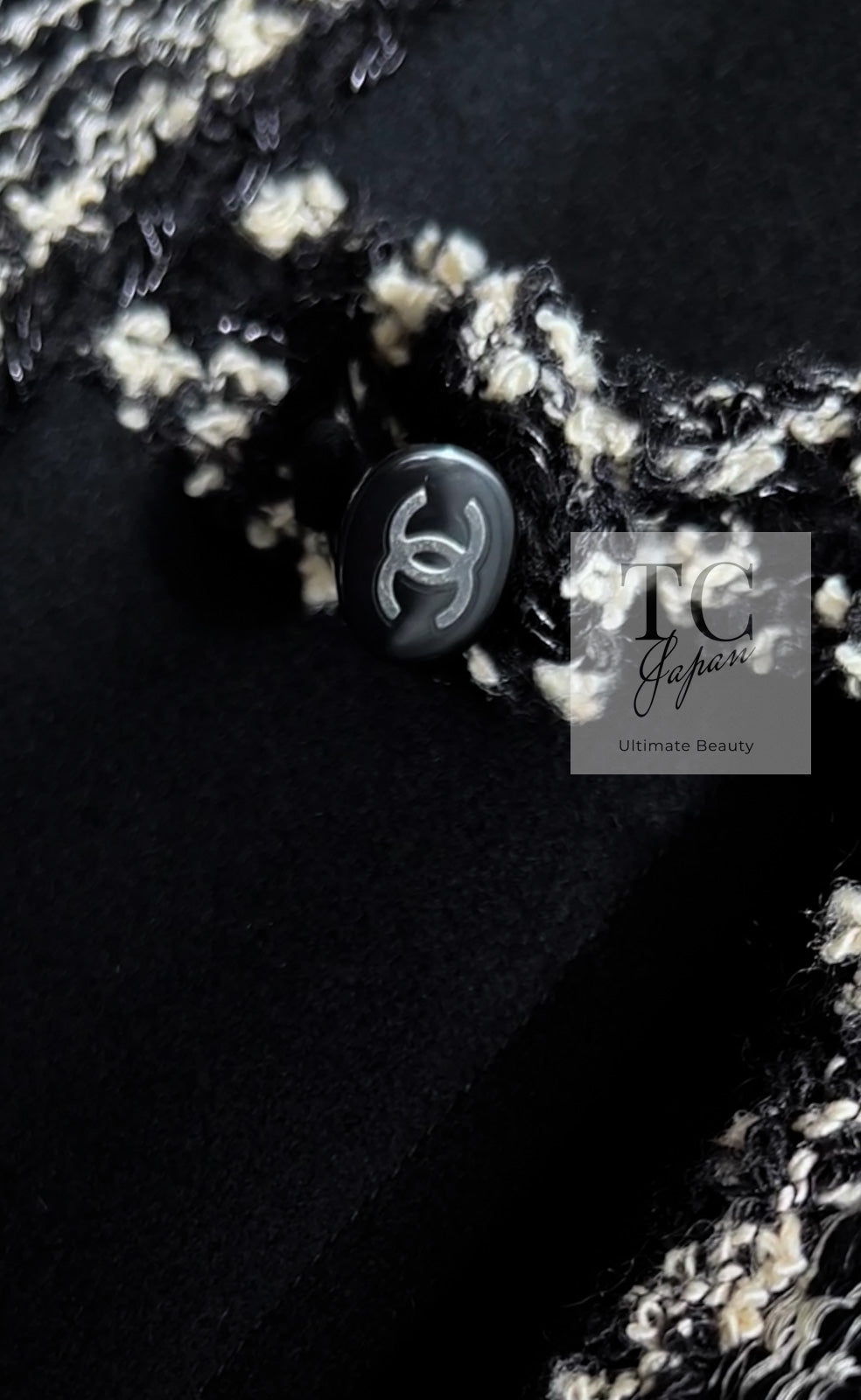 CHANEL 11A Black Gray Wool Hooded Duffle Tweed Coat 36 38 シャネル ブラック グレー ウール ダッフル フード ツイード コート 即発