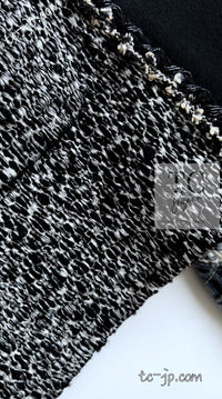 CHANEL 11A Black Gray Wool Hooded Duffle Tweed Coat 36 38 シャネル ブラック グレー ウール ダッフル フード ツイード コート 即発