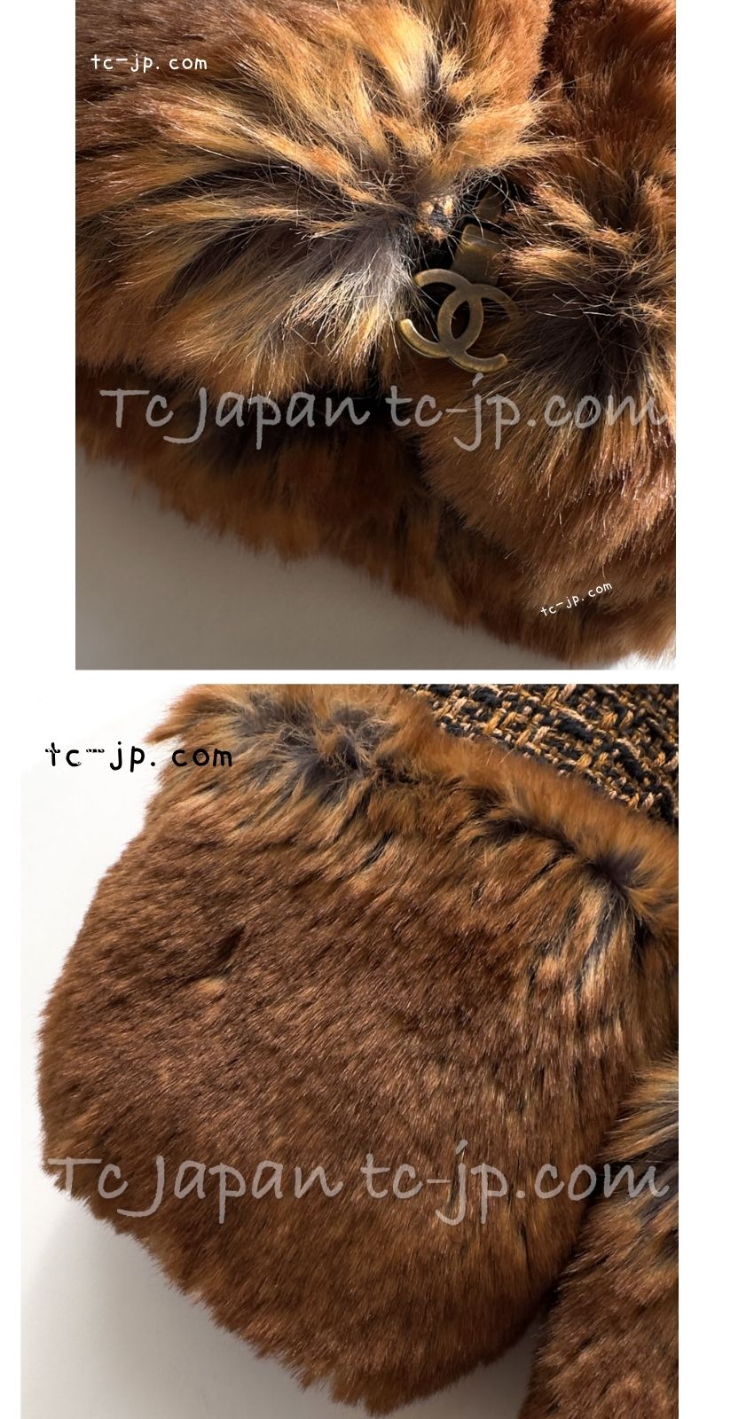 CHANEL 10A Brown Fantasy Faux Tweed Jacket Coat Penelope Cruz 34 36 38 シャネル ブラウン ファンタジー ファー ツイード ロング ジャケット コート ペネロペ クルス 着 即発