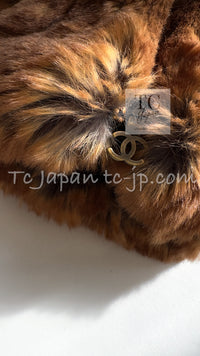 CHANEL 10A Brown Fantasy Faux Tweed Jacket Coat Penelope Cruz 34 36 38 シャネル ブラウン ファンタジー ファー ツイード ロング ジャケット コート ペネロペ クルス 着 即発