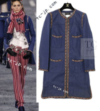 CHANEL 04A Blue Cotton Denim Zipper Dress Coat 38 シャネル ブルー コットン デニム ジッパー ワンピース コート 即発