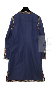 CHANEL 04A Blue Cotton Denim Zipper Dress Coat 38 シャネル ブルー コットン デニム ジッパー ワンピース コート 即発