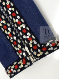 CHANEL 04A Blue Cotton Denim Zipper Dress Coat 38 シャネル ブルー コットン デニム ジッパー ワンピース コート 即発