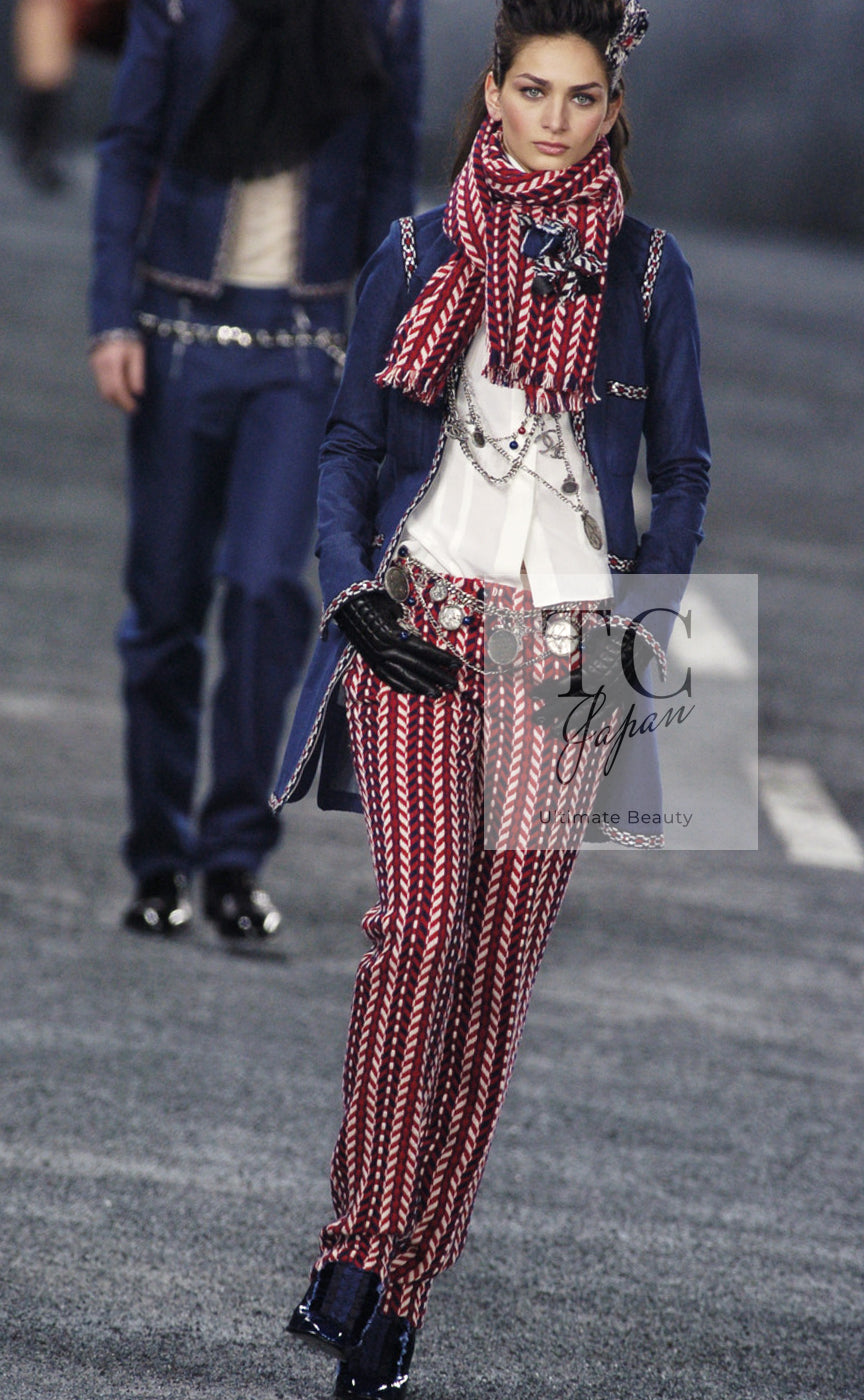 CHANEL 04A Blue Cotton Denim Zipper Dress Coat 38 シャネル ブルー コットン デニム ジッパー ワンピース コート 即発