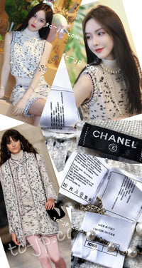 CHANEL 21PF Ivory Cashmere Wool Knit Tops Vest Sweater 38 シャネル アイボリー カシミア ウール ニット トップス ベスト セーター 即発