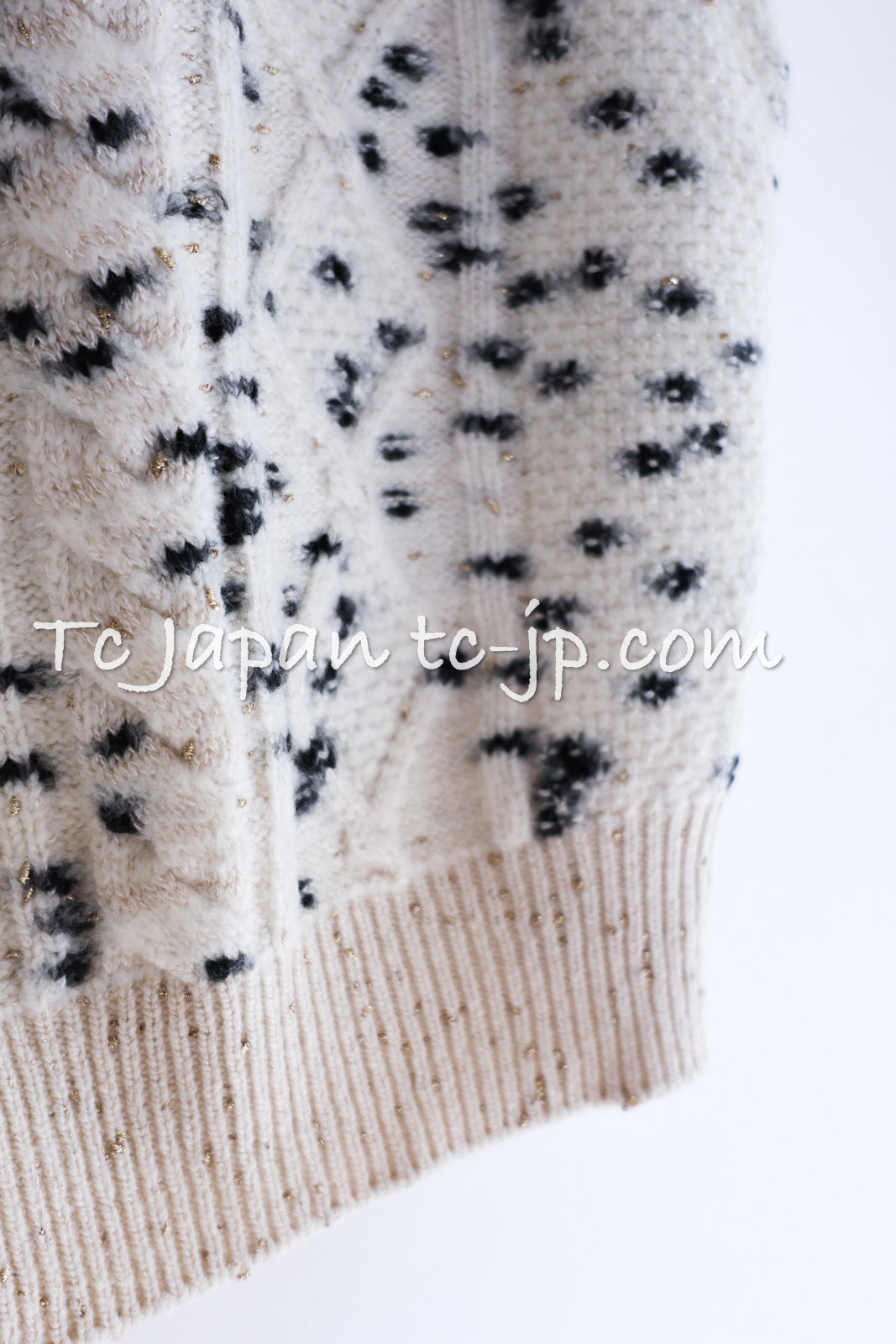CHANEL 21PF Ivory Cashmere Wool Knit Tops Vest Sweater 38 シャネル アイボリー カシミア ウール ニット トップス ベスト セーター 即発