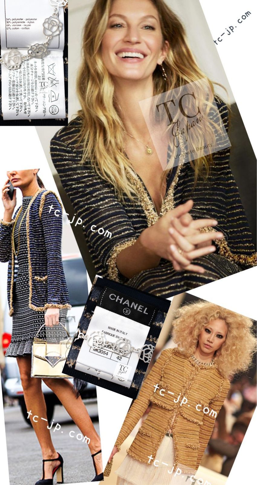 CHANEL 15C Navy Gold Metallic Pearl Trim Jacket Cardigan 42 シャネル ネイビー ゴールド メタリック パール トリミング ジャケット カーディガン 即発