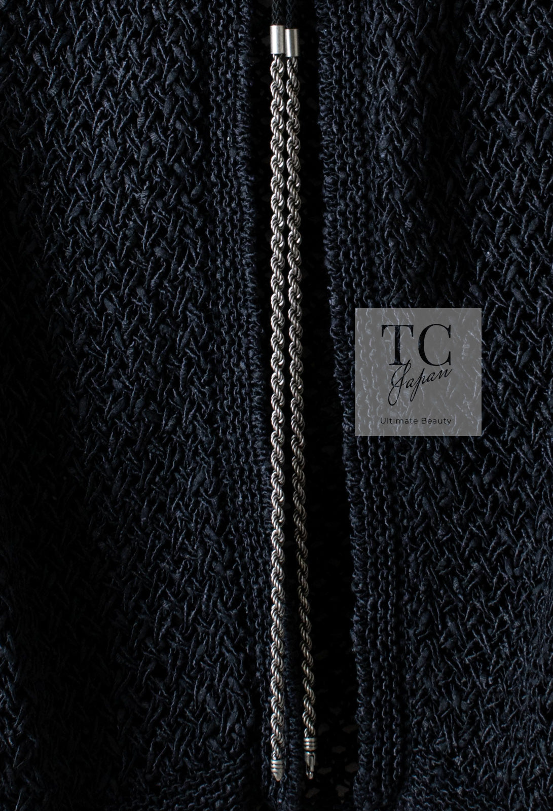 CHANEL 11S Black CC Chain Cotton Knit Cardigan 40 42 シャネル ブラック CC チェーン コットン ニット カーディガン 即発
