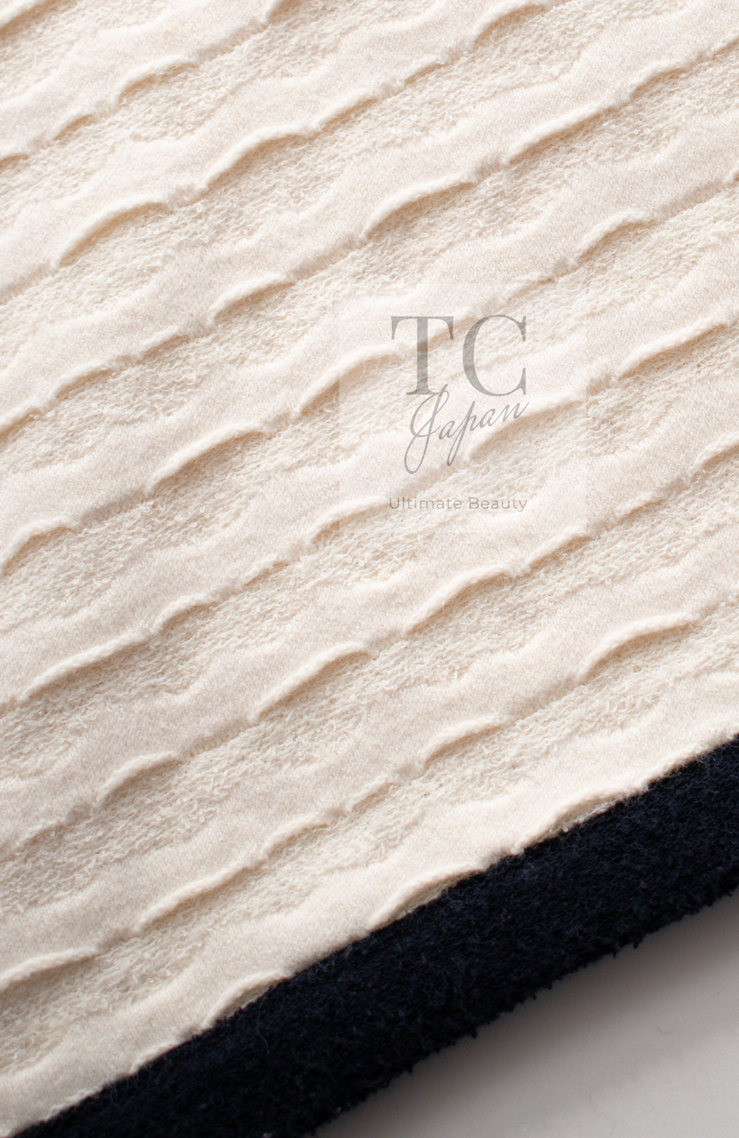 CHANEL 12C Ivory Cotton Cashmere Knit Dress 34 36 シャネル アイボリー ジャージ カシミア混 コットン ニット ワンピース 即発