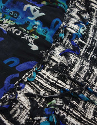 CHANEL 07C Black Blue Graffiti Tweed Dress 34 36 38 シャネル ブラック ブルー グラフィティ ツイード ワンピース 即発