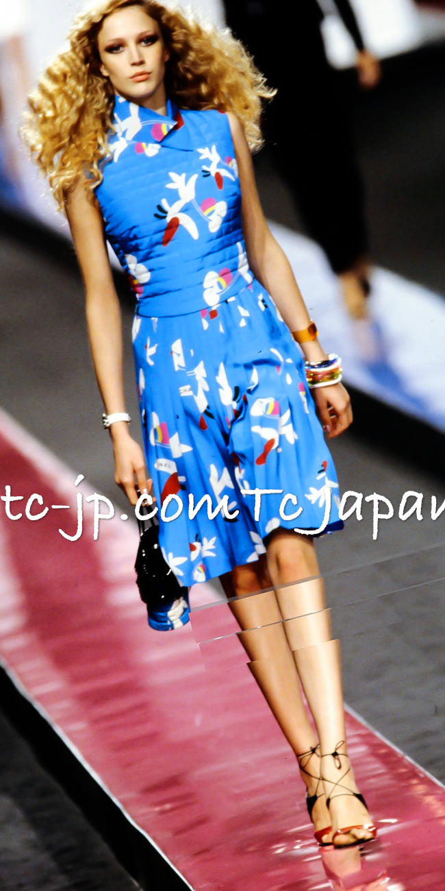 CHANEL 00T Vintage Pink Silk 100 Floral Pleated Dress 34 シャネル ヴィンテージ 花柄フローラル シルク 100% プリーツ ワンピース 即発