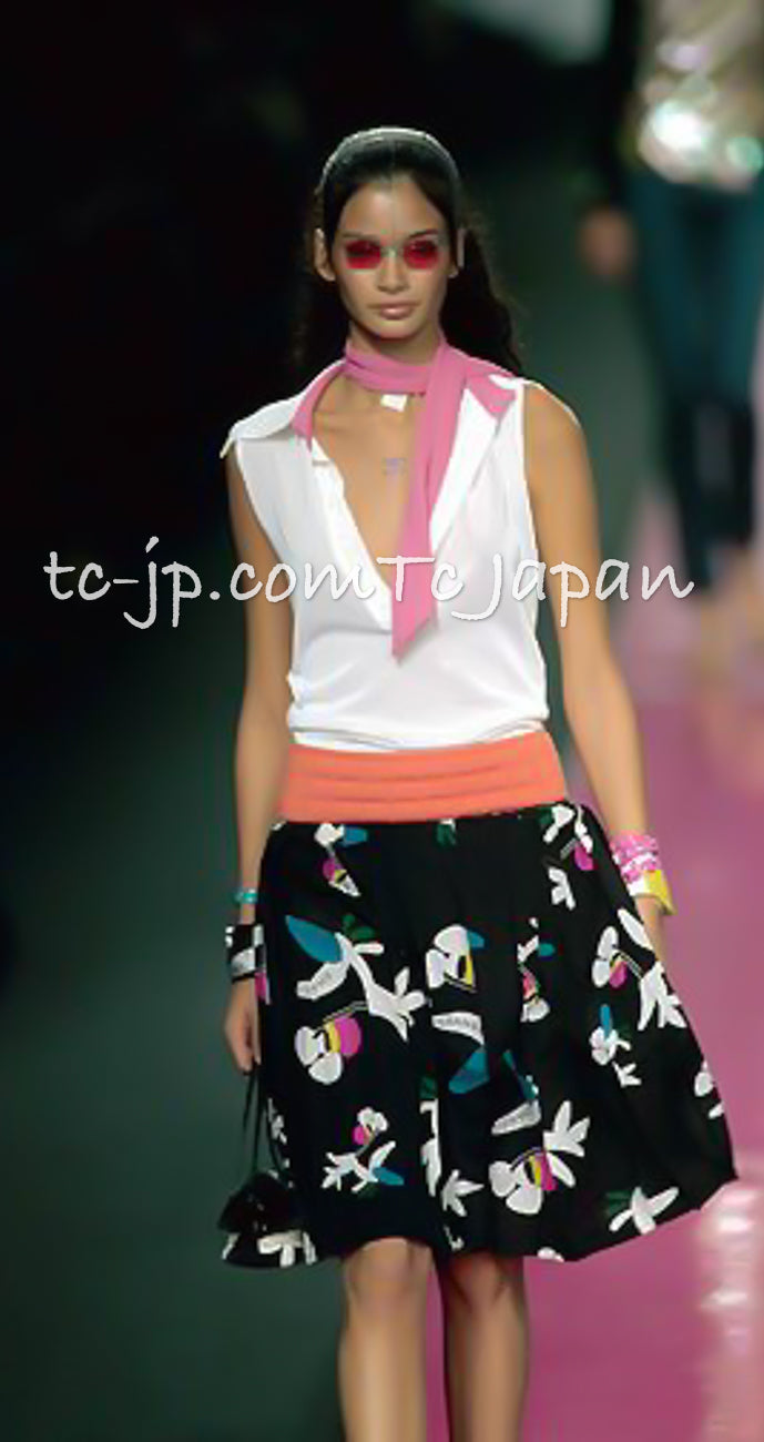 CHANEL 00T Vintage Pink Silk 100 Floral Pleated Dress 34 シャネル ヴィンテージ 花柄フローラル シルク 100% プリーツ ワンピース 即発