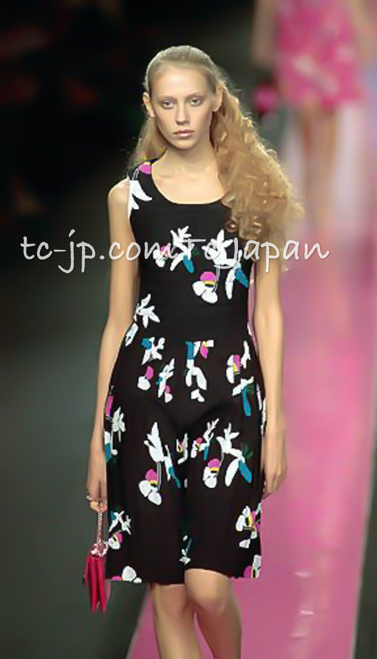 CHANEL 00T Vintage Pink Silk 100 Floral Pleated Dress 34 シャネル ヴィンテージ 花柄フローラル シルク 100% プリーツ ワンピース 即発