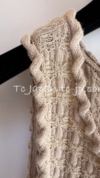 CHANEL 12S Beige Navy Mix Tweed Knit Dress 36 38 シャネル ベージュ ネイビー ミックス ツイード ニット ワンピース 即発
