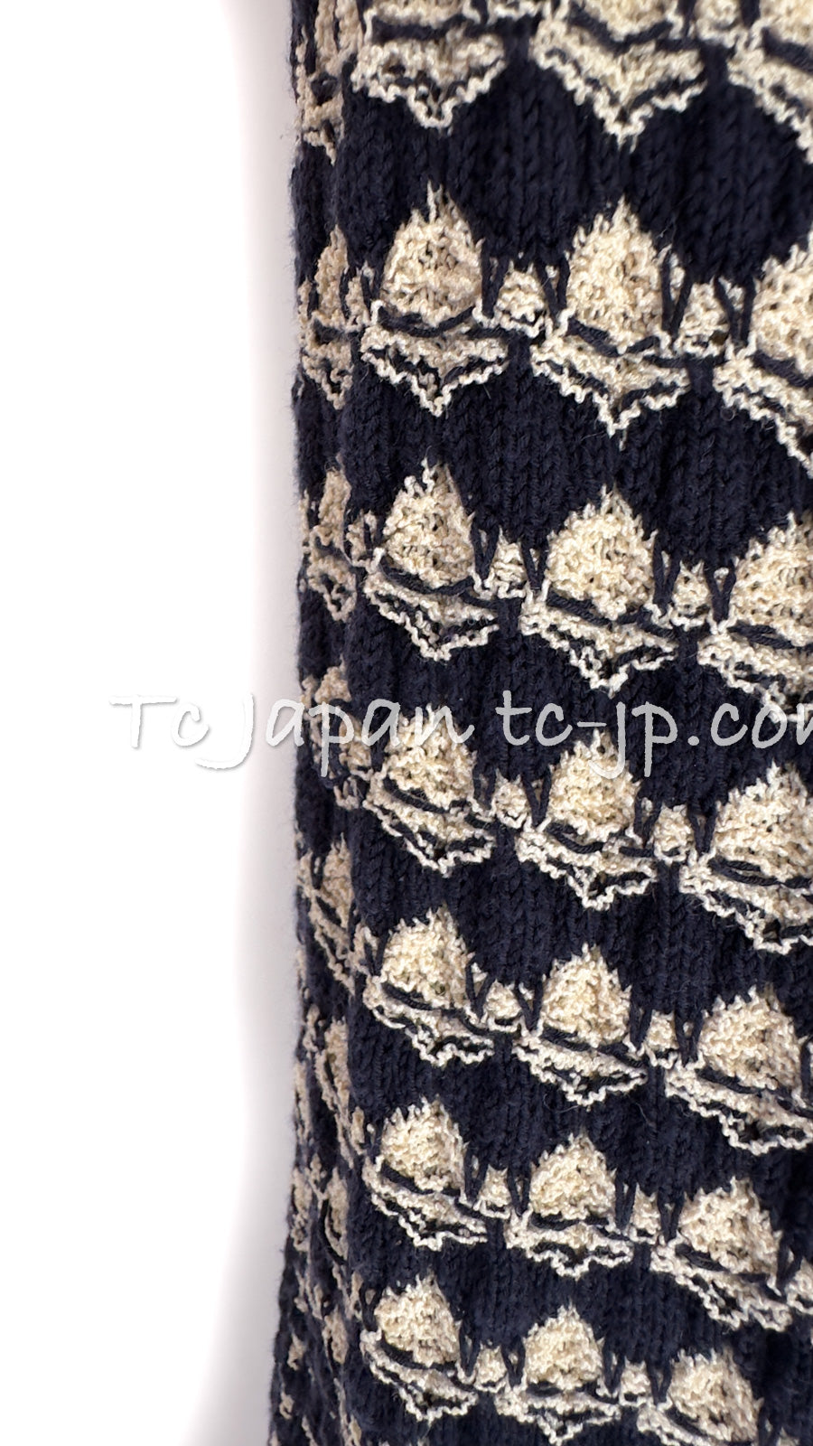 CHANEL 12S Beige Navy Mix Tweed Knit Dress 36 38 シャネル ベージュ ネイビー ミックス ツイード ニット ワンピース 即発