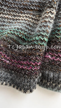 CHANEL 11PF Paris Byzance Gold Thread Mix Wool Knit Dress 34 36 シャネル ネイビー ミックス メタリック ニット ワンピース 即発