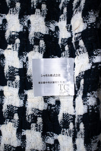CHANEL 07S Navy White Pink Multicolor Cotton Tweed Coat 34 シャネル ネイビー ピンク ホワイト マルチカラー コットン ツイード ロング コート 即発