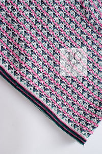 CHANEL 17S Pink Multi Cotton Blend Knit Stretch Dress 40 シャネル ピンク マルチ コットン ブレンド ニット ストレッチ ワンピース 即発