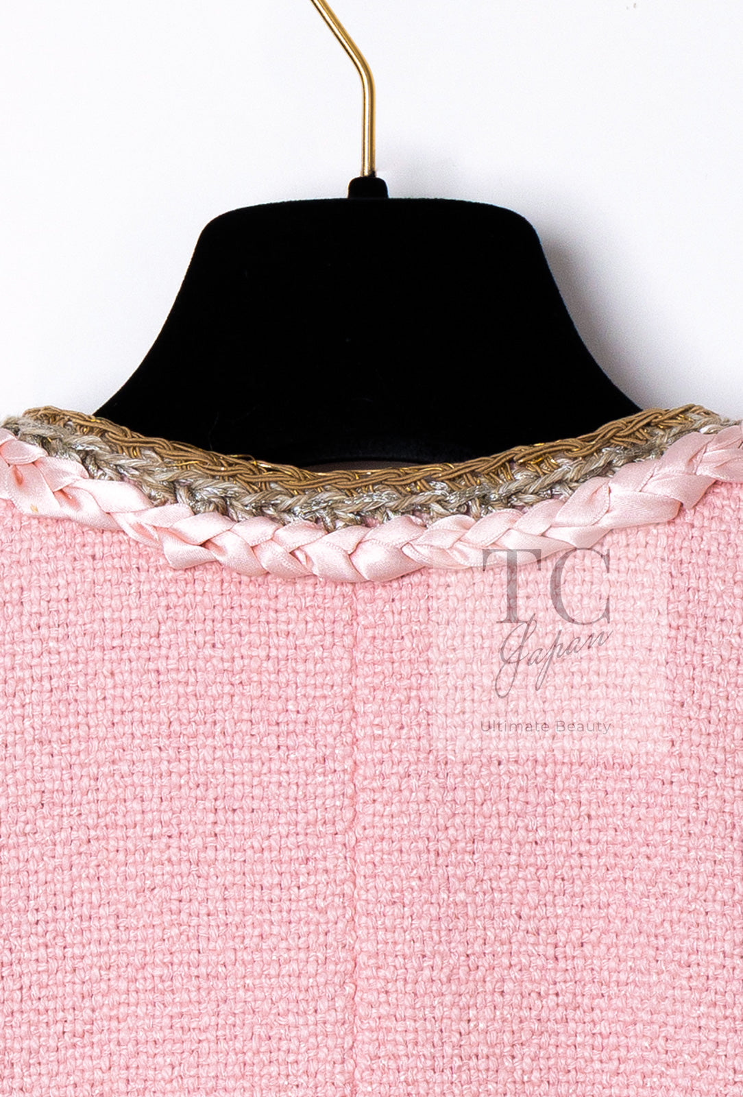 CHANEL 16C Pink Braid Trimming Cotton Jacket 36 シャネル ピンク ブレイドトリミング コットン ジャケット 即発