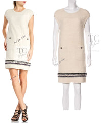 CHANEL 13B Ivory CC Logo Buttons Cashmere Knit Dress 42 シャネル アイボリー ココボタン カシミア 100% ニット ワンピース 即発