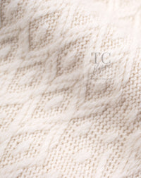 CHANEL 13B Ivory CC Logo Buttons Cashmere Knit Dress 42 シャネル アイボリー ココボタン カシミア 100% ニット ワンピース 即発