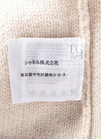 CHANEL 13B Ivory CC Logo Buttons Cashmere Knit Dress 42 シャネル アイボリー ココボタン カシミア 100% ニット ワンピース 即発